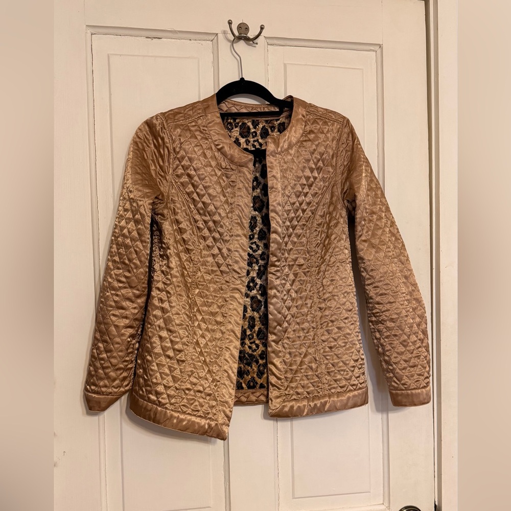 Chico's Leopard Print Quilted Blazer - Picture 11 of 14